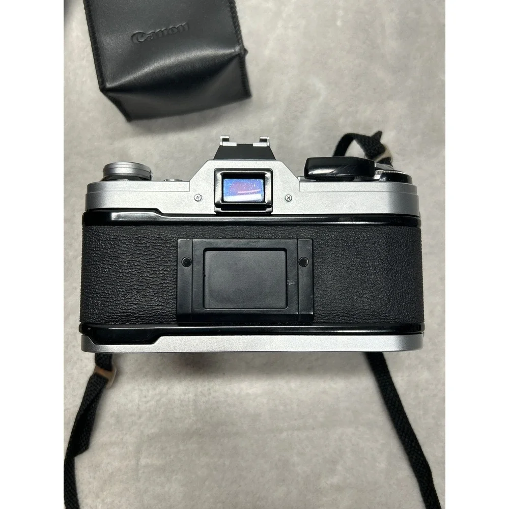 Canon AE-1 Film Camera SLR 35mm 50mm Lens Flash Case Manual Film Lot Untested